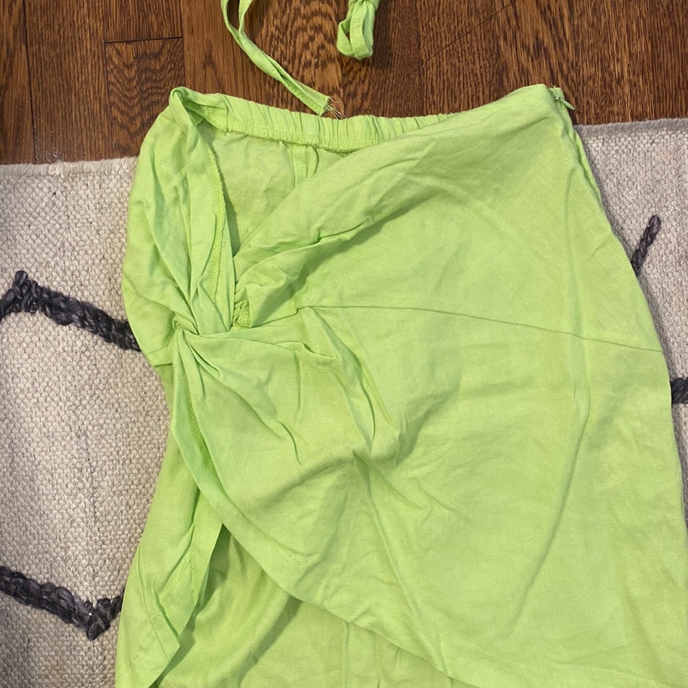 OW Intimates Isla Skirt Set in Neon Green - Picture 5 of 7